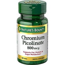 Nature's Bounty Suplemento de Cromo Chromium Picolinate 800mcg (50 Comprimidos)
